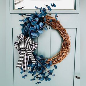 Handmade Grapevine Eucalyptus Wreath Farmhouse Front Door Decor